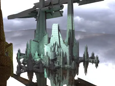 Space port Ocean Hidden base Kit bash 3D model