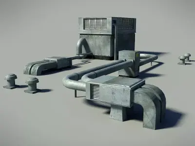 Roof Unit Low-poly 3D model purchase