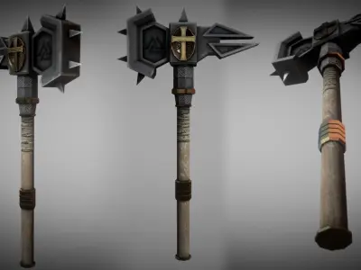 Metal Warhammer 03 Low-poly 3D model