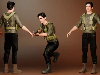 military man  Low-poly 3D model
