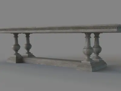 St James Rectangular Extension Dining Table Antique Grey Oak 3D model