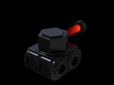 low poly metalic tank 3D model