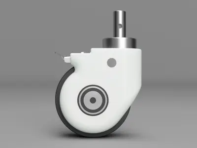 5in Medical Castor Wheel 3D model