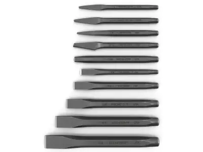 10pc Punches and chisels set PPC100AK Low-poly 3D model