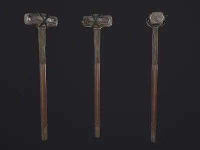Sledge Hammer PBR Low-poly 3D model