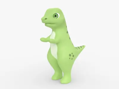Cartoon Baby T Rex Low-poly 3D model