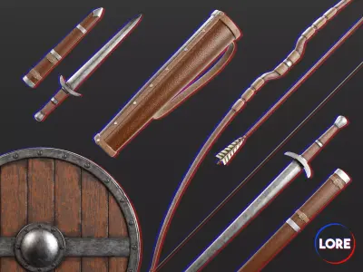 Medieval Collection Common Essential Weapons 3D Model Pack