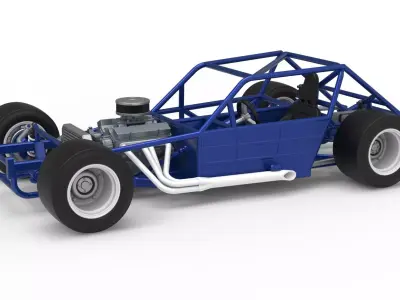 Vintage Asphalt Modified stock car Base V6 Scale 1 to 25 3D print model