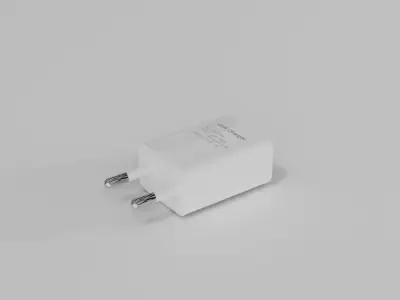 White USB Charger  Free low-poly 3D model