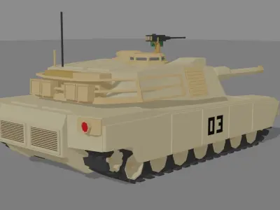 M1 Abrams Low-poly 3D model by bagspoly