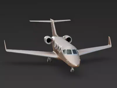 Rose Gold Zenith Luxury Executive Jet Low-poly 3D model