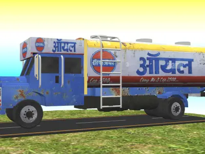 Indian Truck Model 7 Low-poly 3D model