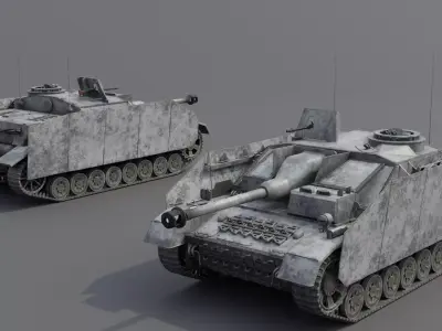 Sturmgeschutz IV StuG IV Assault Gun Low-poly 3D model