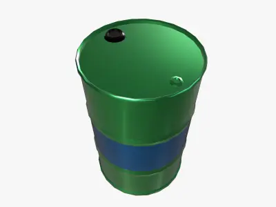 Oil Barrel Low-poly 3D model 11