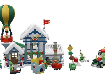 MocBricks3D - Lego 10339 The Post Office and truck of Santa 3D print model