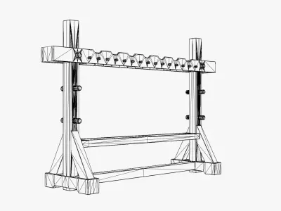 Medieval Weapon Rack Low-poly 3D model purchase