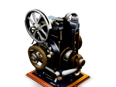 Vintage Film Projector 3D Model Low-poly 3D model