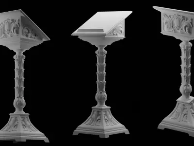 Lectern carved   furniture 3D model for CNC  3D print model