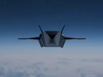 Milli Insansiz Hava Araci KIZILELMA Low-poly 3D model