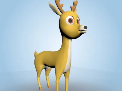 Cartoon Deer 3D model