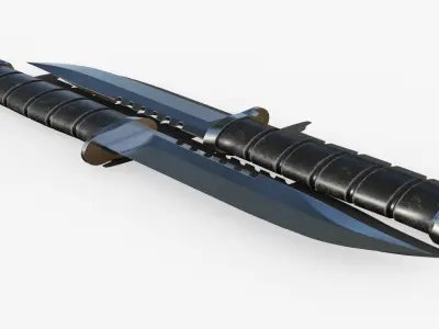 Combat Knife Low-poly 3D model 9