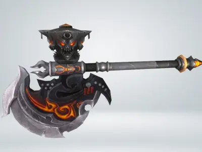 Futuristic Axe Low-poly 3D model get