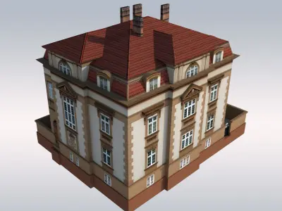 Elegant Townhouse Low-poly 3D model