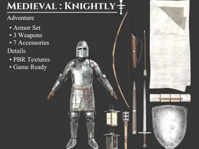 Medieval Collection Knightly Adventure 3D Model Pack