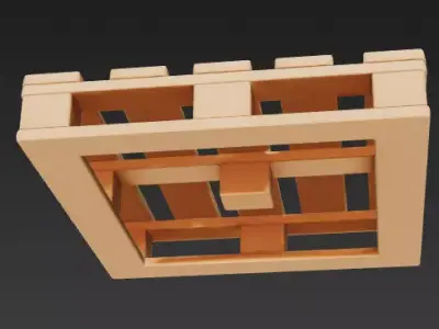 Stylized Industrial Wooden Pallet 3D Model 3D Model Low-poly 3D model