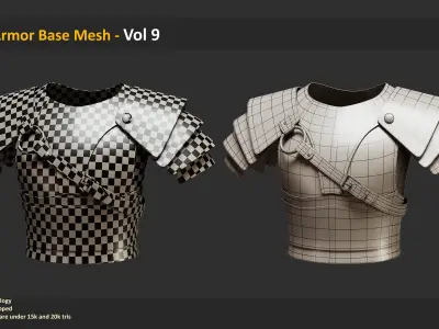 30 Armor Base Mesh - Vol 9 Low-poly 3D model