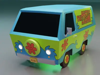 The Mystery Machine - Scooby-Doo Van Low-poly 3D model