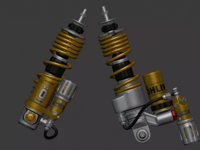 Ohlin Double Shock for Vespa Sprint Low-poly 3D model