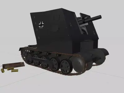 WW2 German SP Artillery SIG33 3D model
