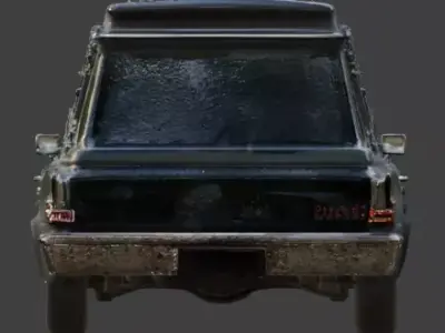 Gothic Horror Hearse 3D Model Low-poly 3D model