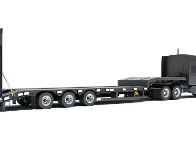 Lowboy Truck 3D model purchase