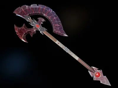 Vampiric Two Handed Axe Low-poly 3D model