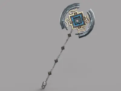 battle axe Low-poly 3D model 47
