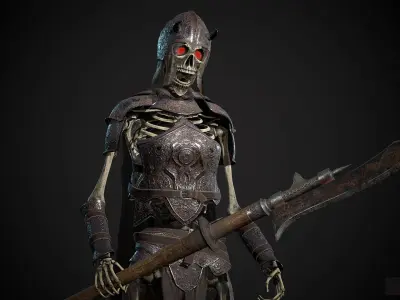 Skeleton Guard Low-poly 3D model