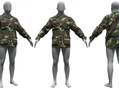 BDU-Battle Dress Uniform Jacket - Marvelous Designer  3D model
