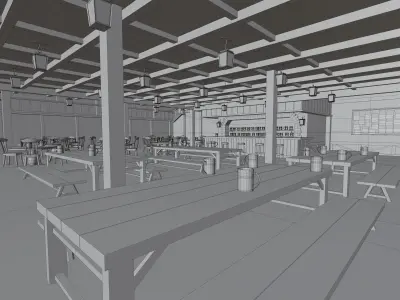 Toon Bar Medieval Low-poly 3D model