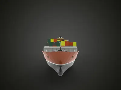 Super Container Ship brown 3D model