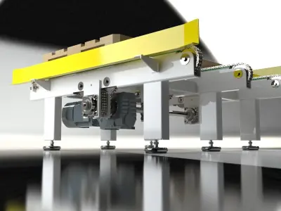 Pallet Chain Conveyor 3D model