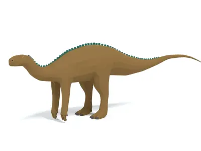 Low Poly Cartoon Tenontosaurus Dinosaur Low-poly 3D model