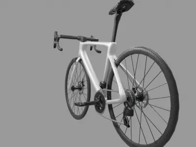 Road Bicycle vehicle Black and White Low-poly 3D model