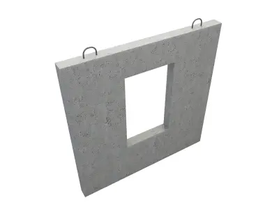 Concrete Wall with Windows 2 3D model