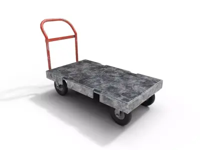 Hand Cart Low-poly 3D model purchase