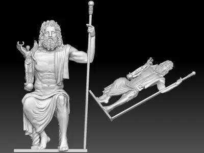 Zeus holding Nike CNC MODEL  3D print model