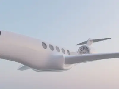 private jet high detailed low poly count 3d model  Low-poly 3D model