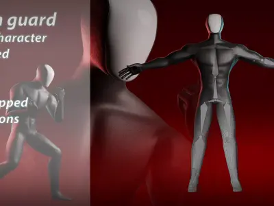 Alien guard Muscled 3D model