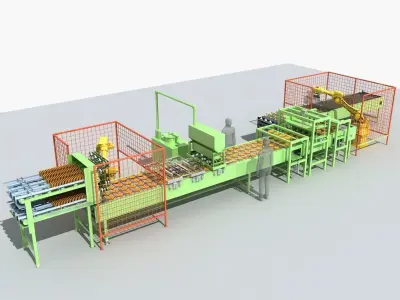 Industrial Equipment 17 - Sandwich Burger Production Line 3D model